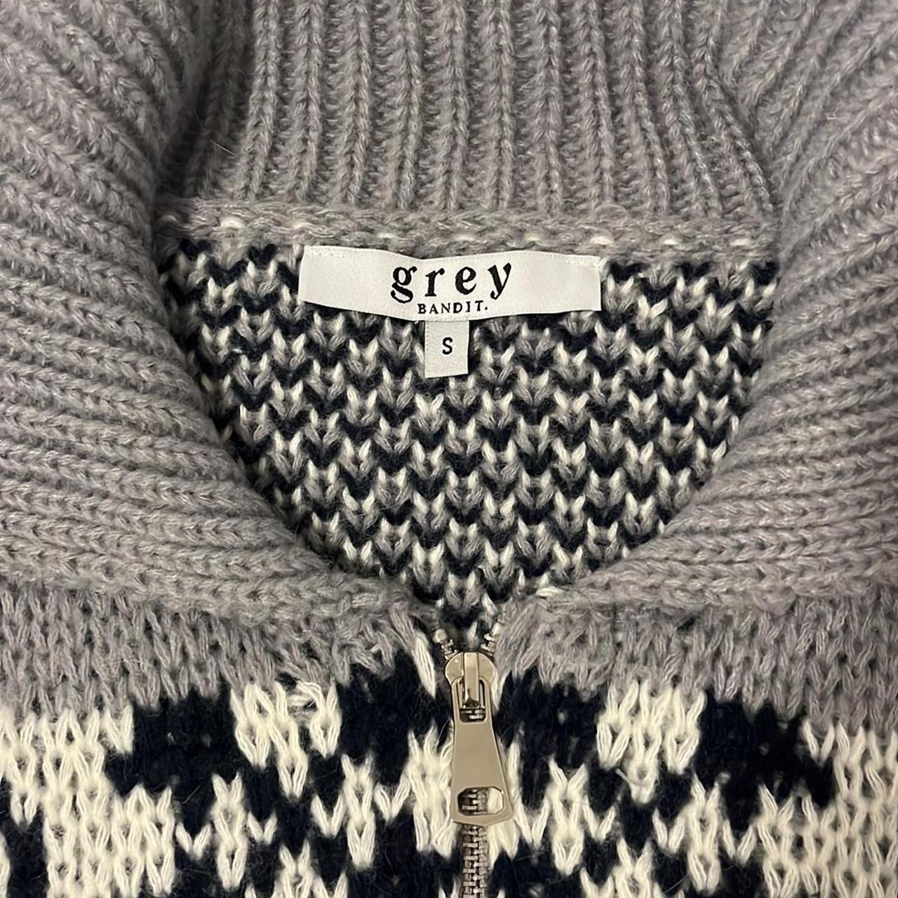 Grey bandit call me cozy sweater zip up Bought for... - Depop