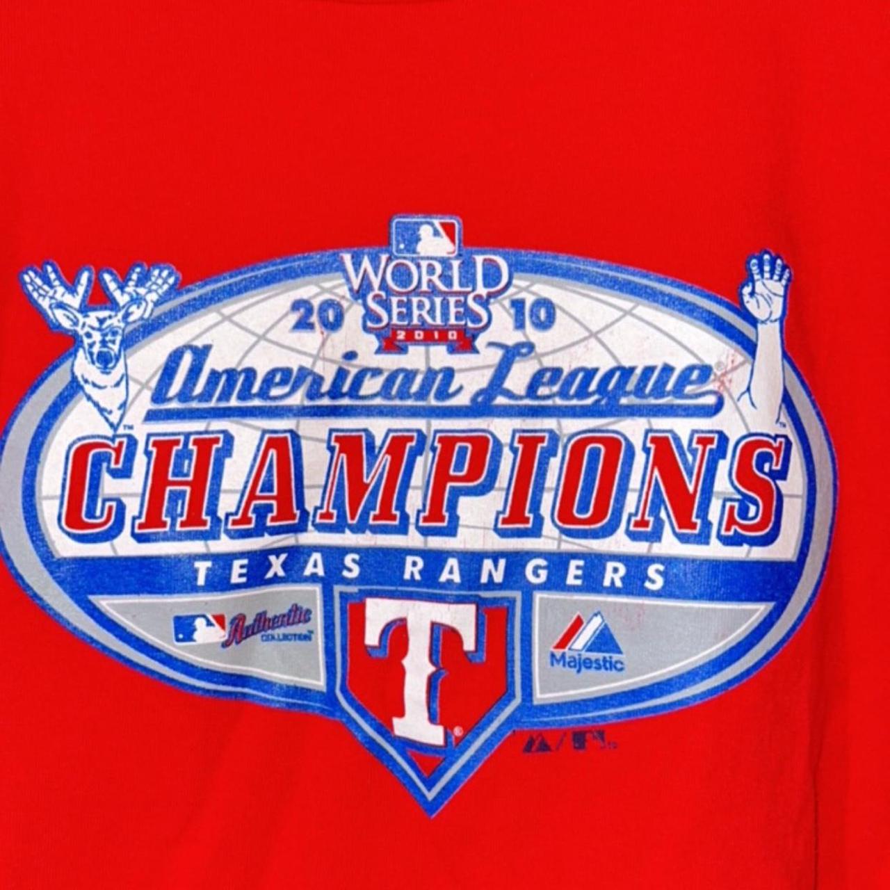 Vintage Texas Rangers 2010 AL Champions Shirt Size Large