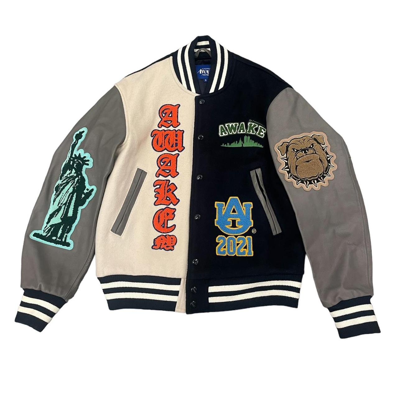 Awake NY Chenille Patches Varsity Jacket, Cotton/Wool