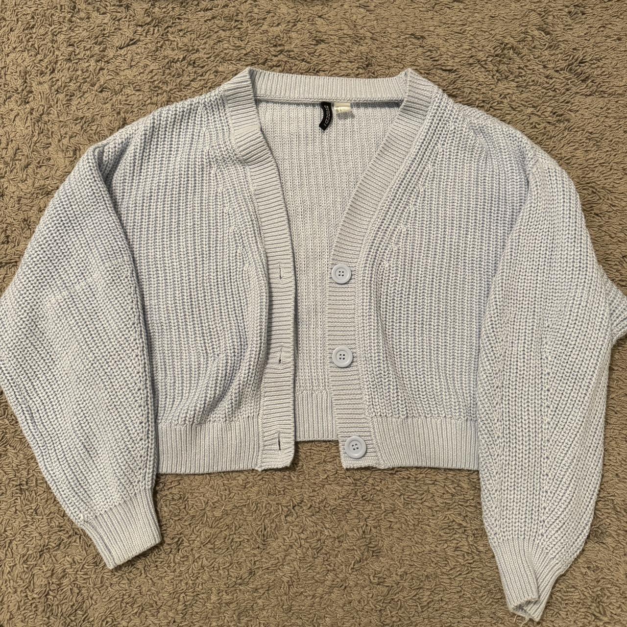 Oversized knit cardigan (lighting does not do the... - Depop