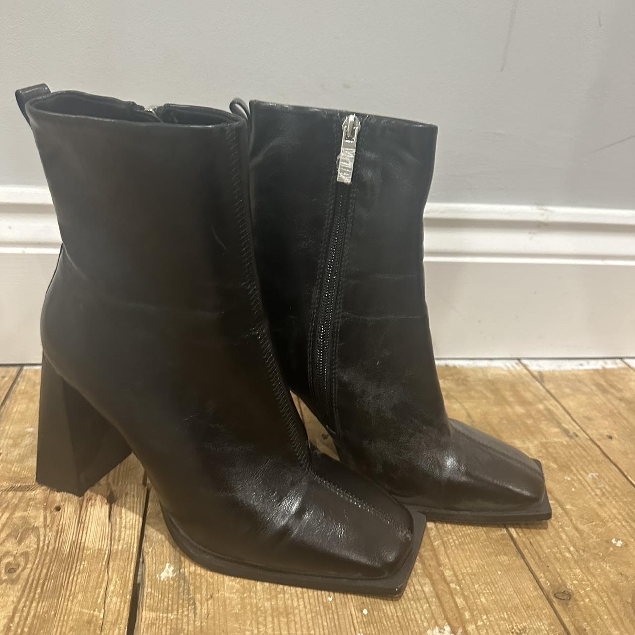 Asos black ankle boots , size 6 UK, Worn once - fab... - Depop