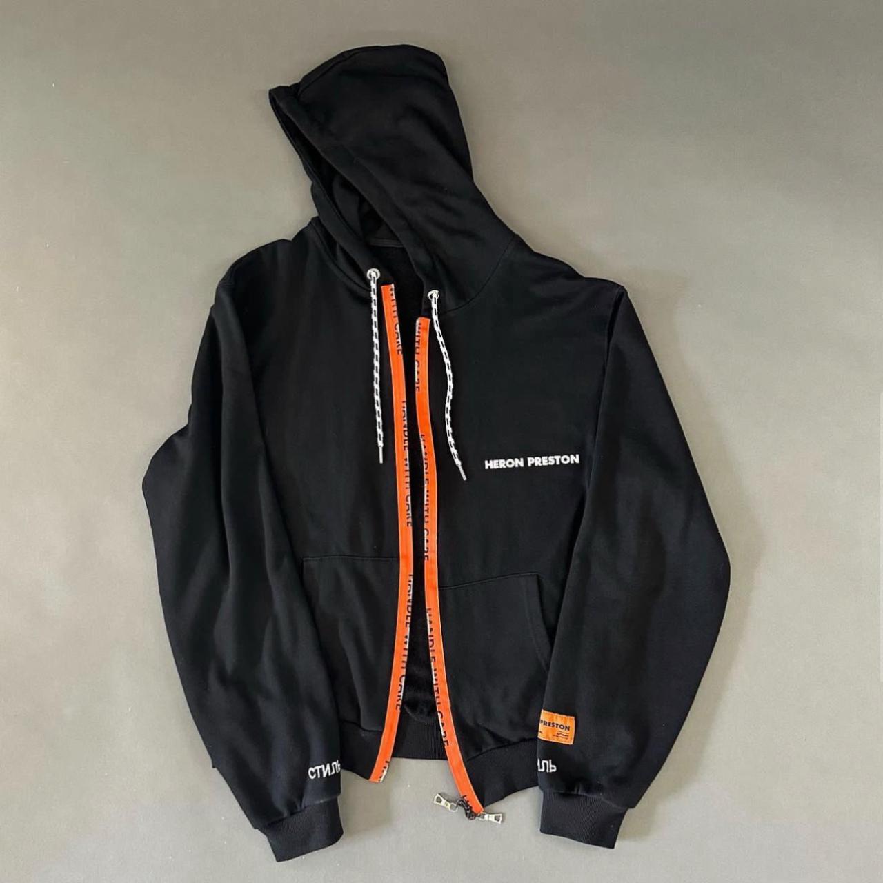 Heron Preston “handle with care” zip up hoodie