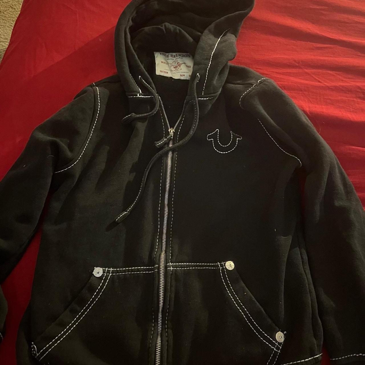 Black true religion zip up PAYPAL PAYMENTS ONLY !! - Depop