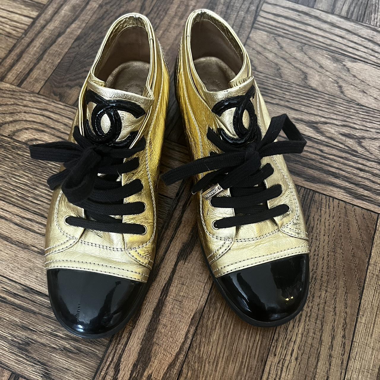 Chanel cheap sneakers gold