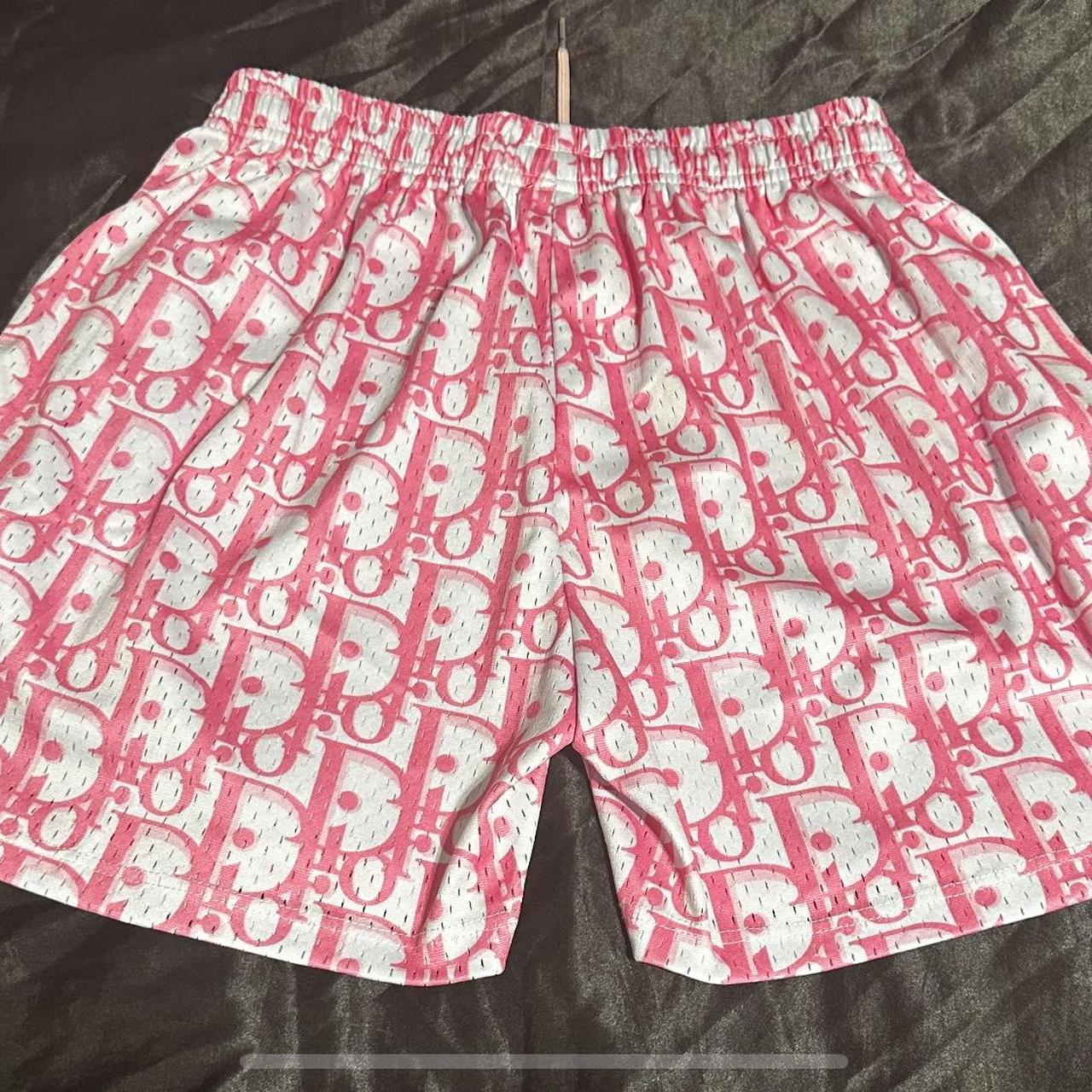 Pink Dior Shorts. Good quality Brand New with pockets. - Depop