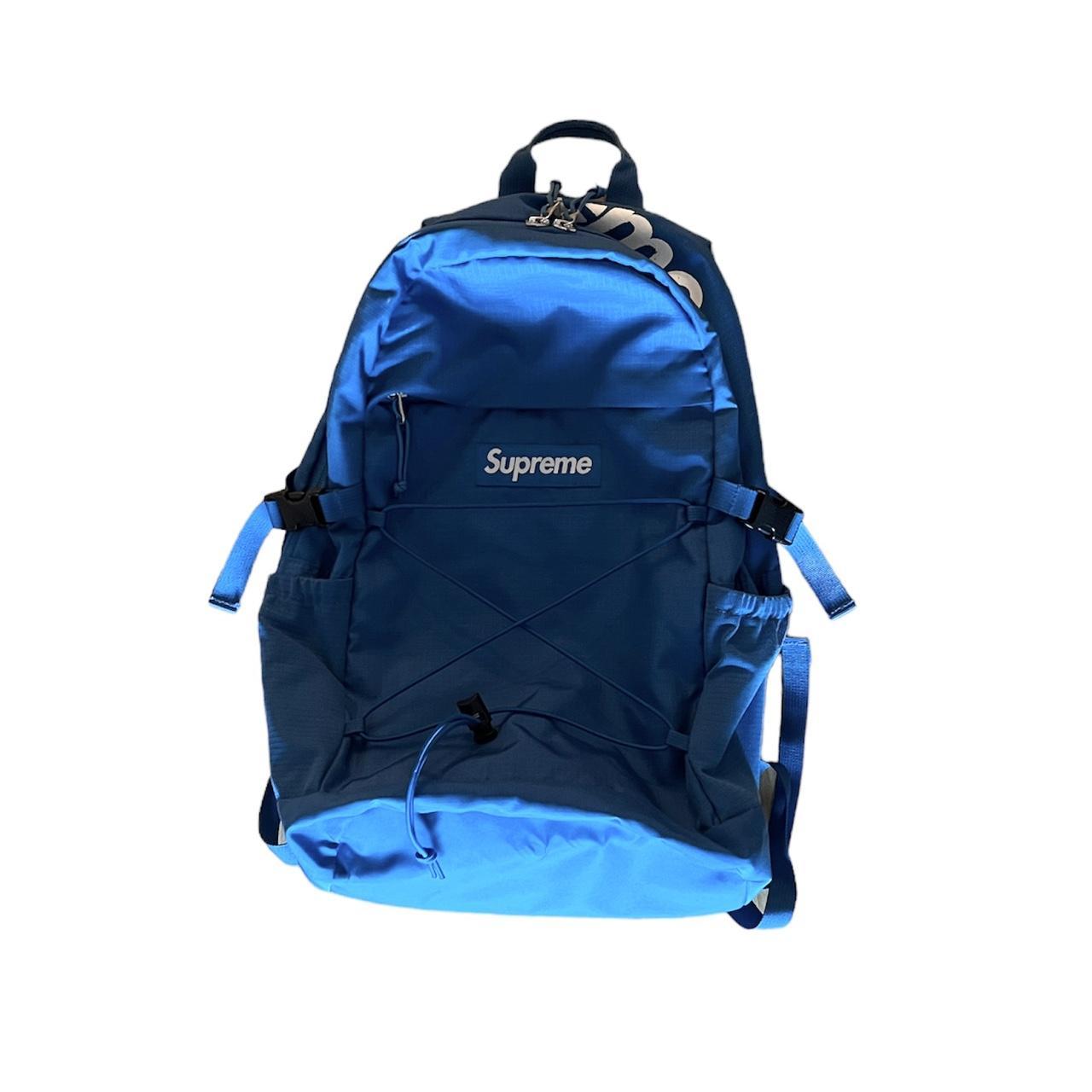 Blue supreme-backpack - Depop