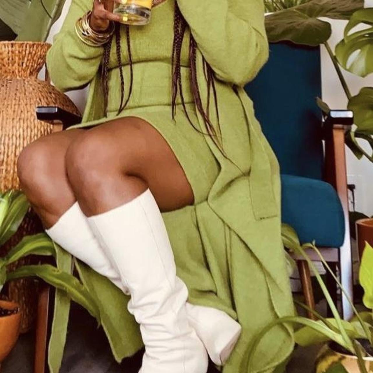 🔥 2 piece knit dress sweater set green perfect for Depop