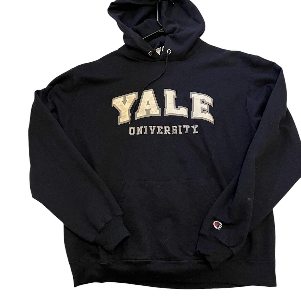 Champion Yale University black hoodie Y2K. Depop