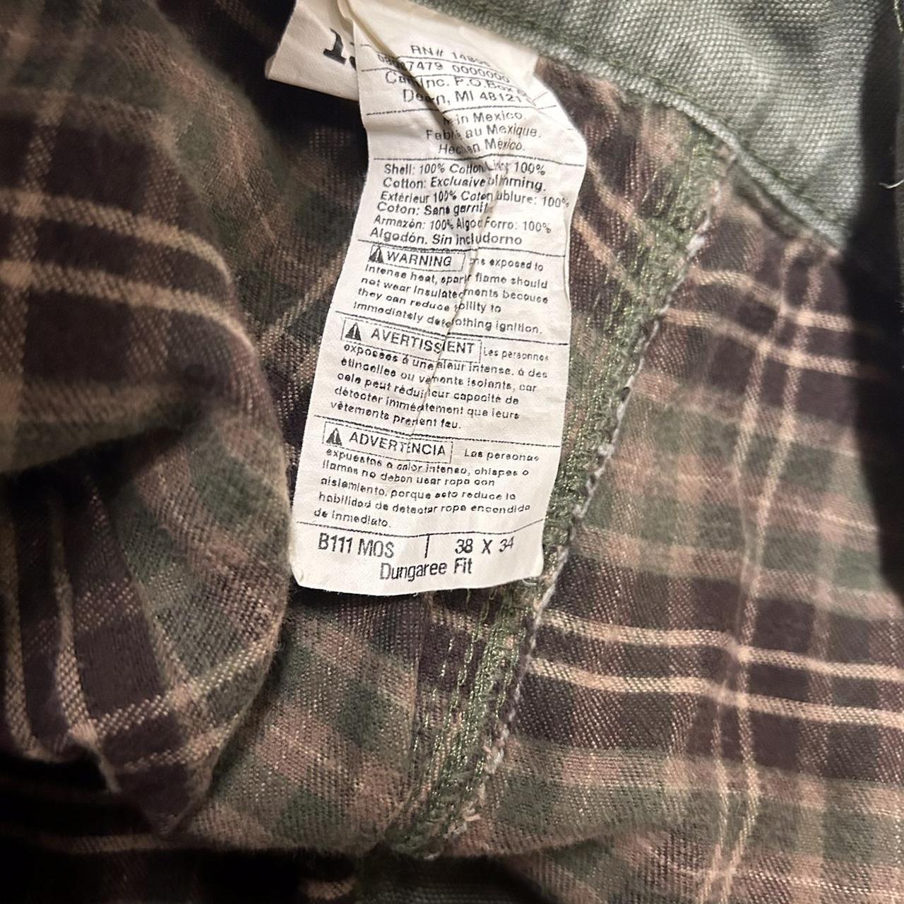 Vintage blanket lined carhartt pants olive green... Depop