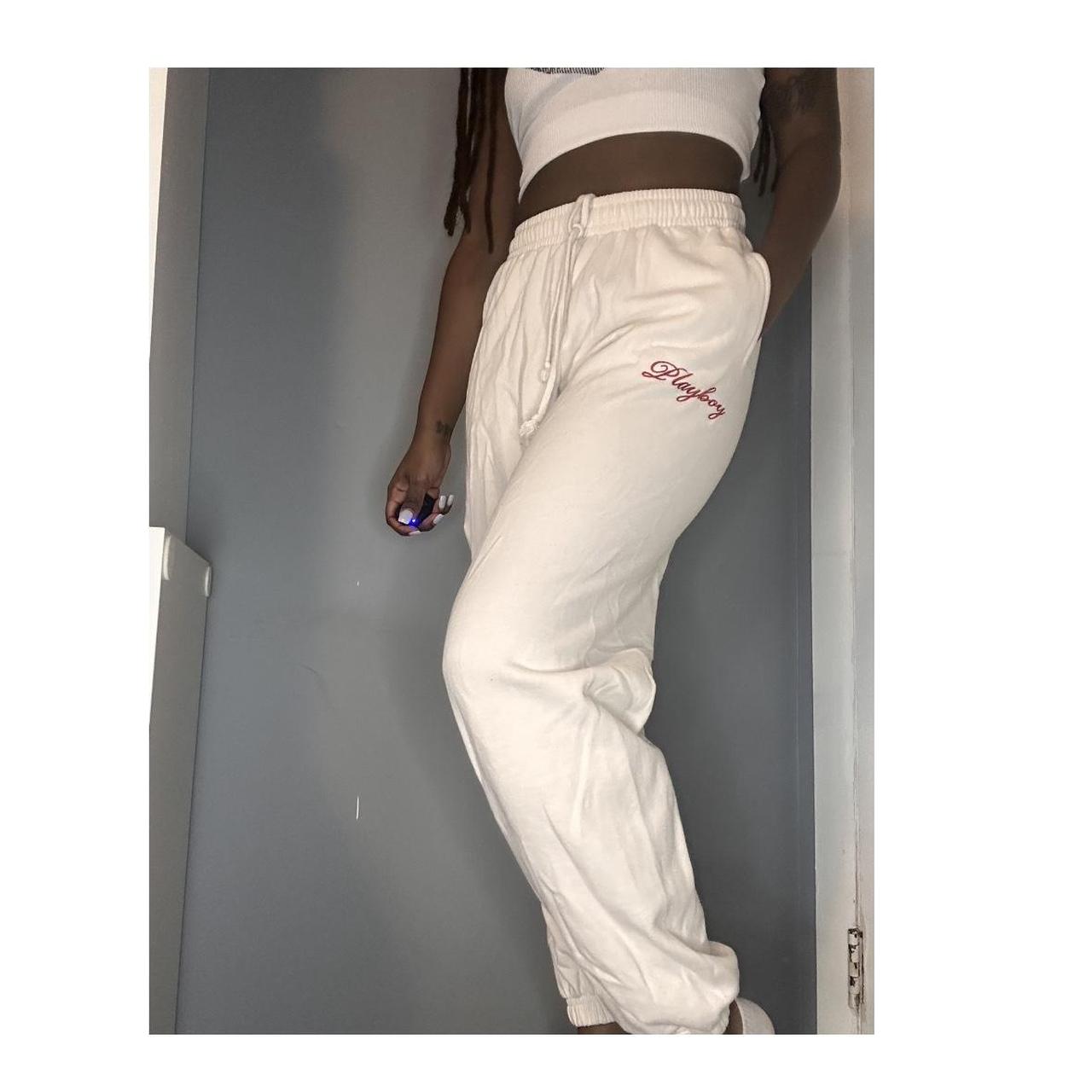 White best sale playboy joggers