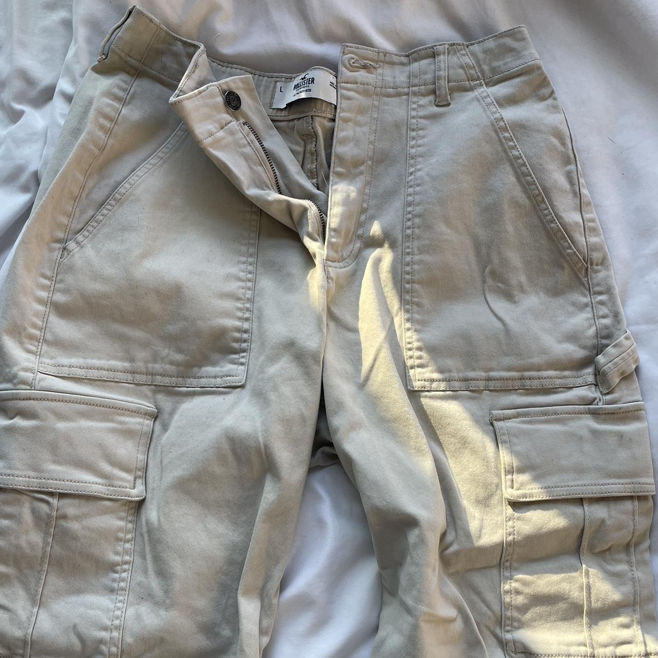 tan hollister cargo pants Depop