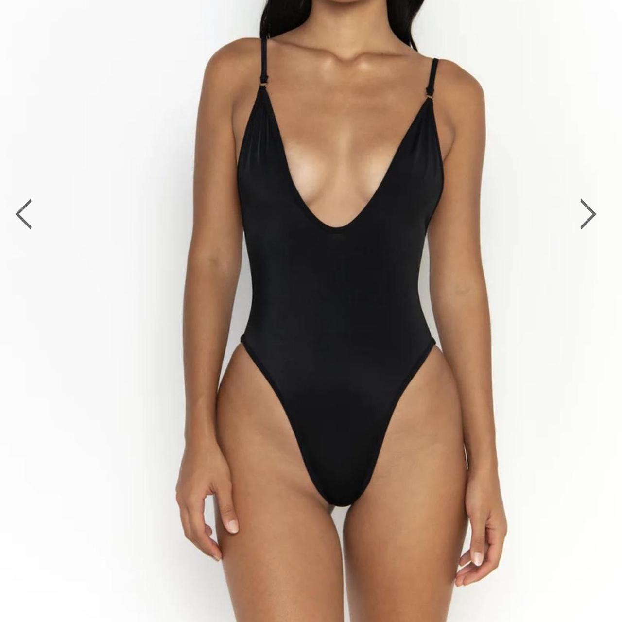 Black gooseberry one piece. Super cute and high cut.... Depop