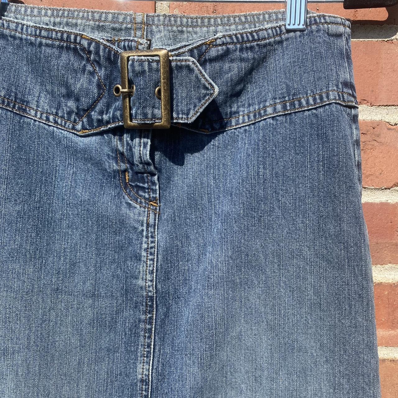 Vintage Y2k Paris Blues Denim Skirt Slits On Each Depop