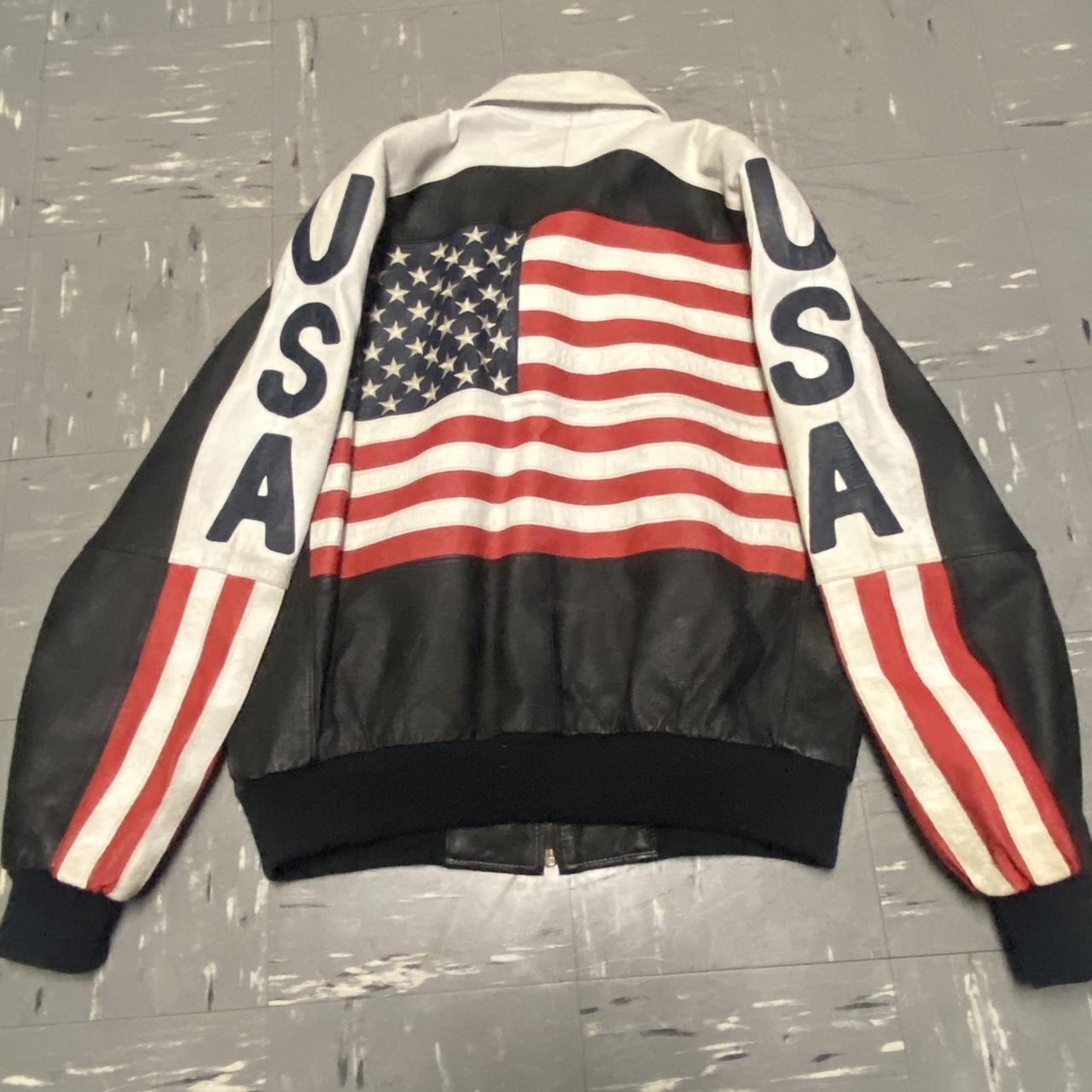 vintage 90s usa motorcycle jacket michael hoban... - Depop