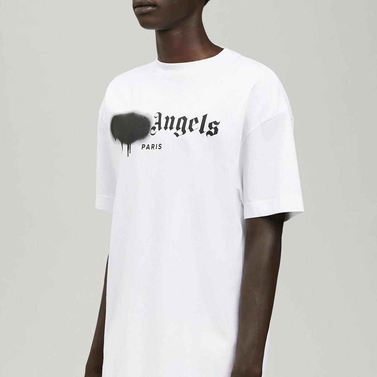 国内正規品　palm angels スプレー　tee tシャツ paris m Buy Palm Angels Paris Sprayed Logo T-Shirt 'Black/Black