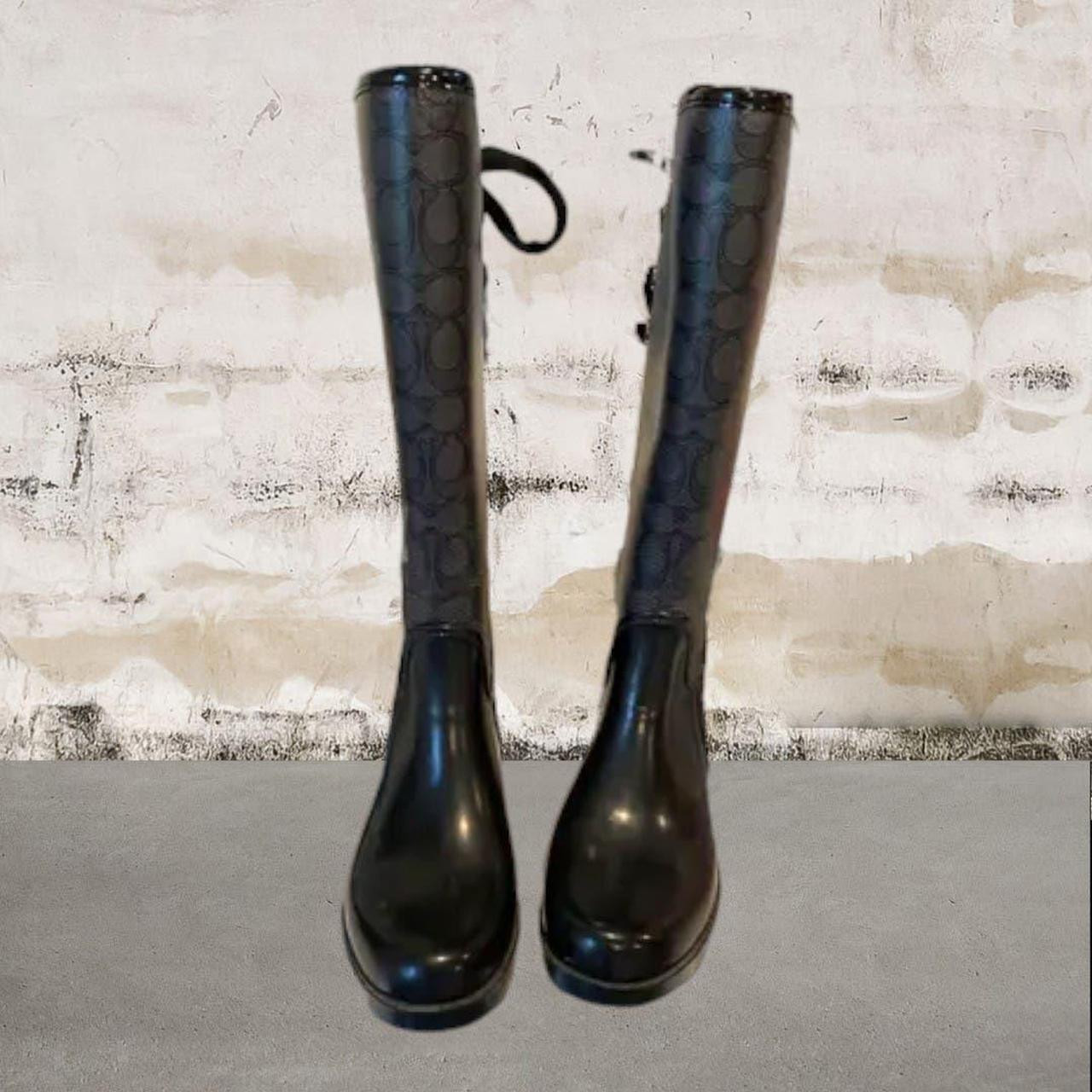 Coach Tristee Leather Rain Boots Size 10 Depop