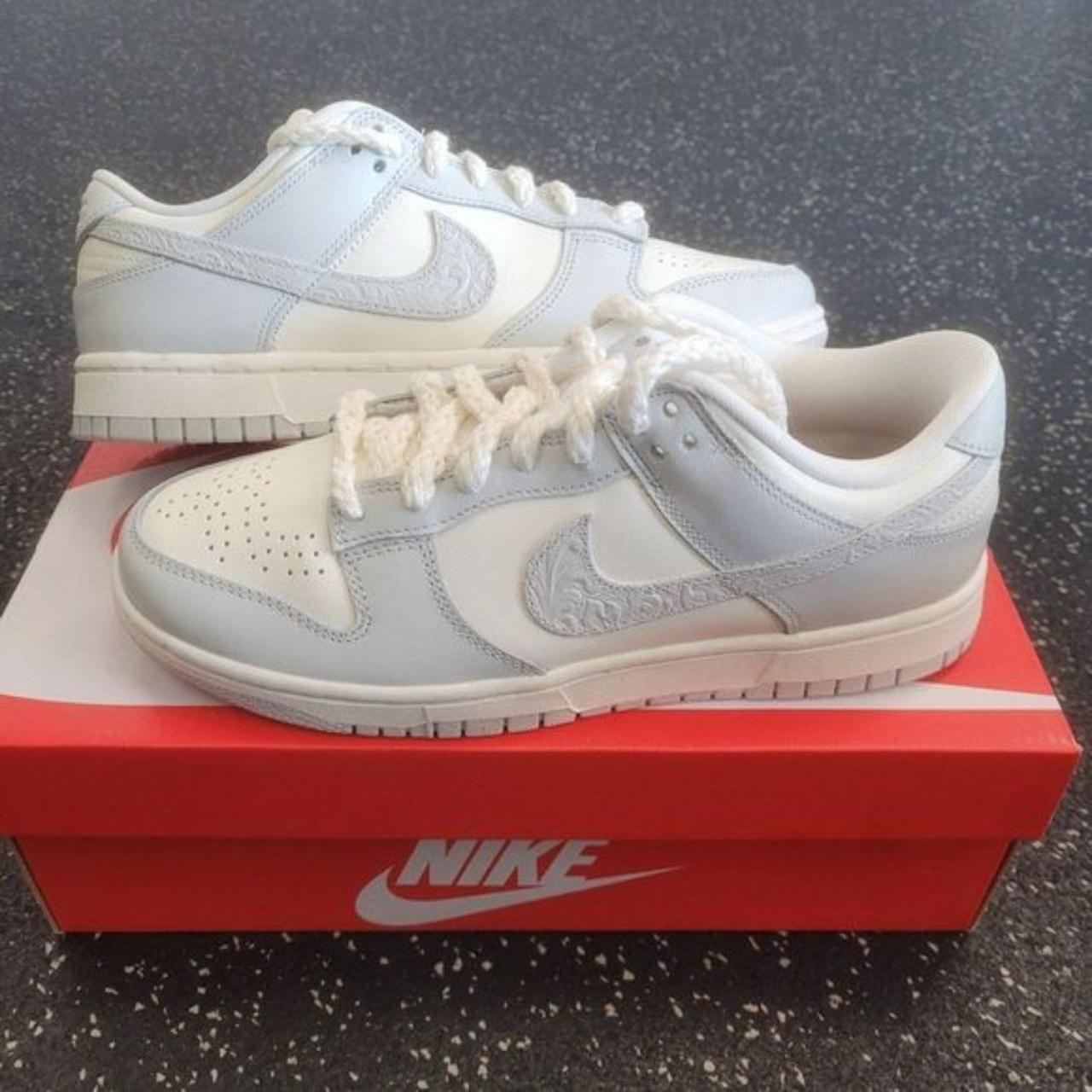 Nike Dunk Low Needlework Sail Aura (Women's)... Depop