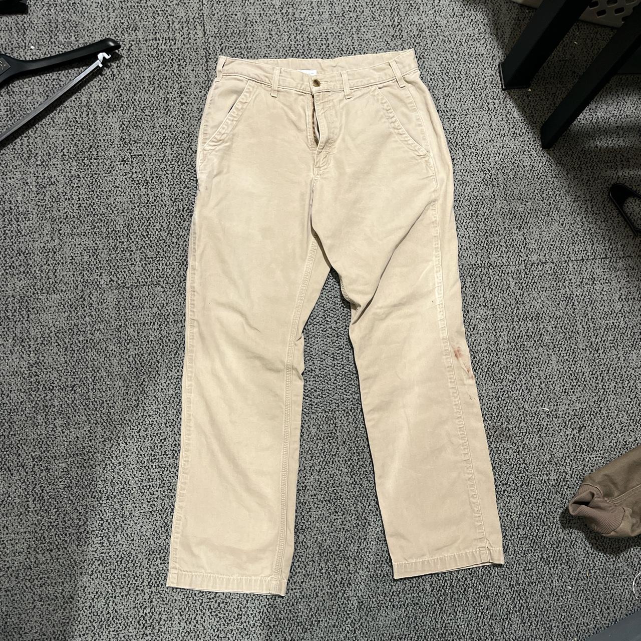 32x32 Carhartt tan work pants Slightly worn Dm... - Depop