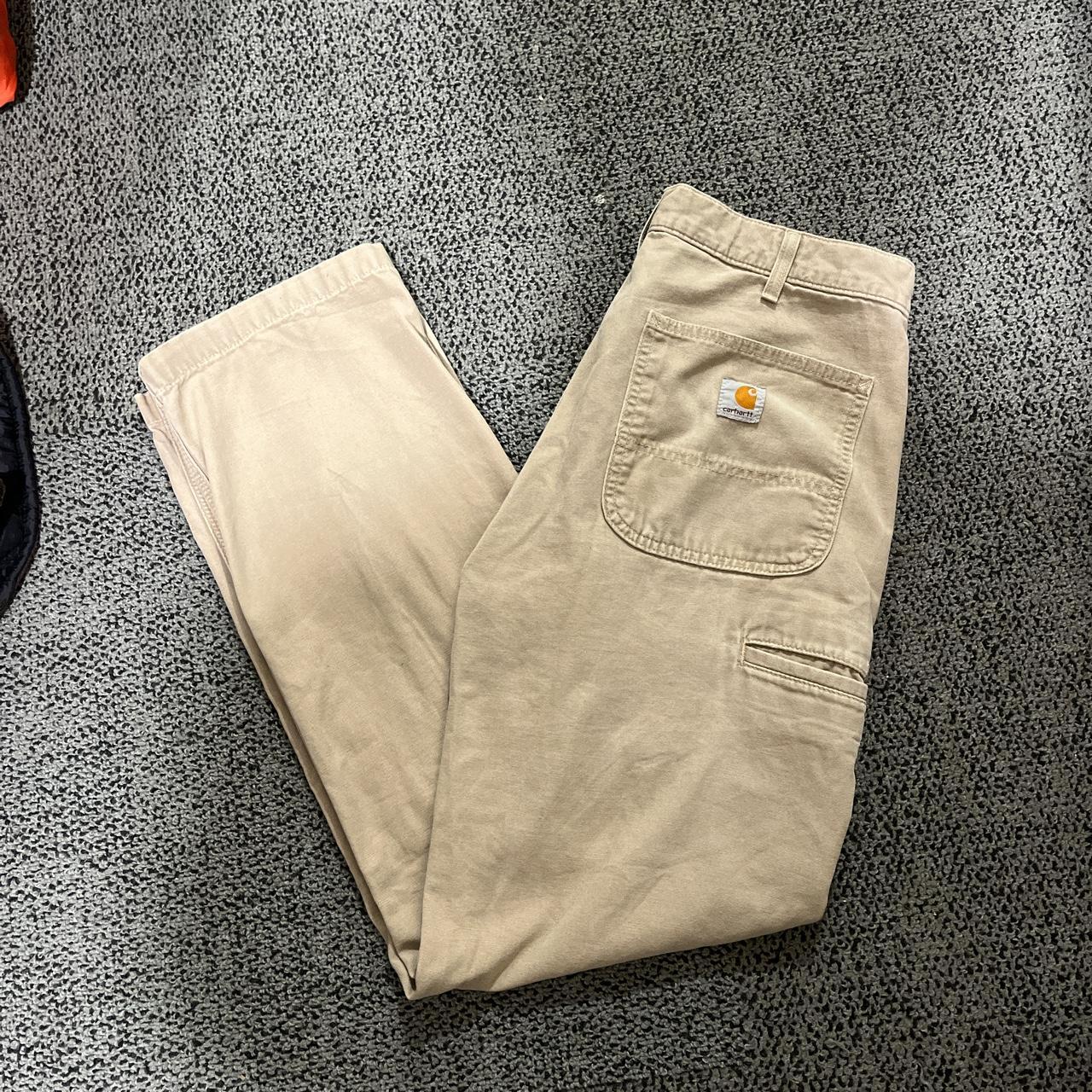 32x32 Carhartt tan work pants Slightly worn Dm... Depop