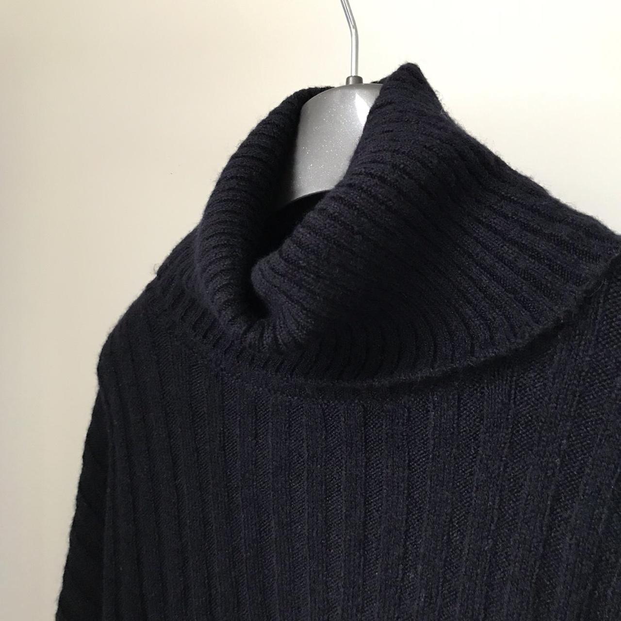Navy Blue Turtle Neck Long Sleeve knit sweater... - Depop