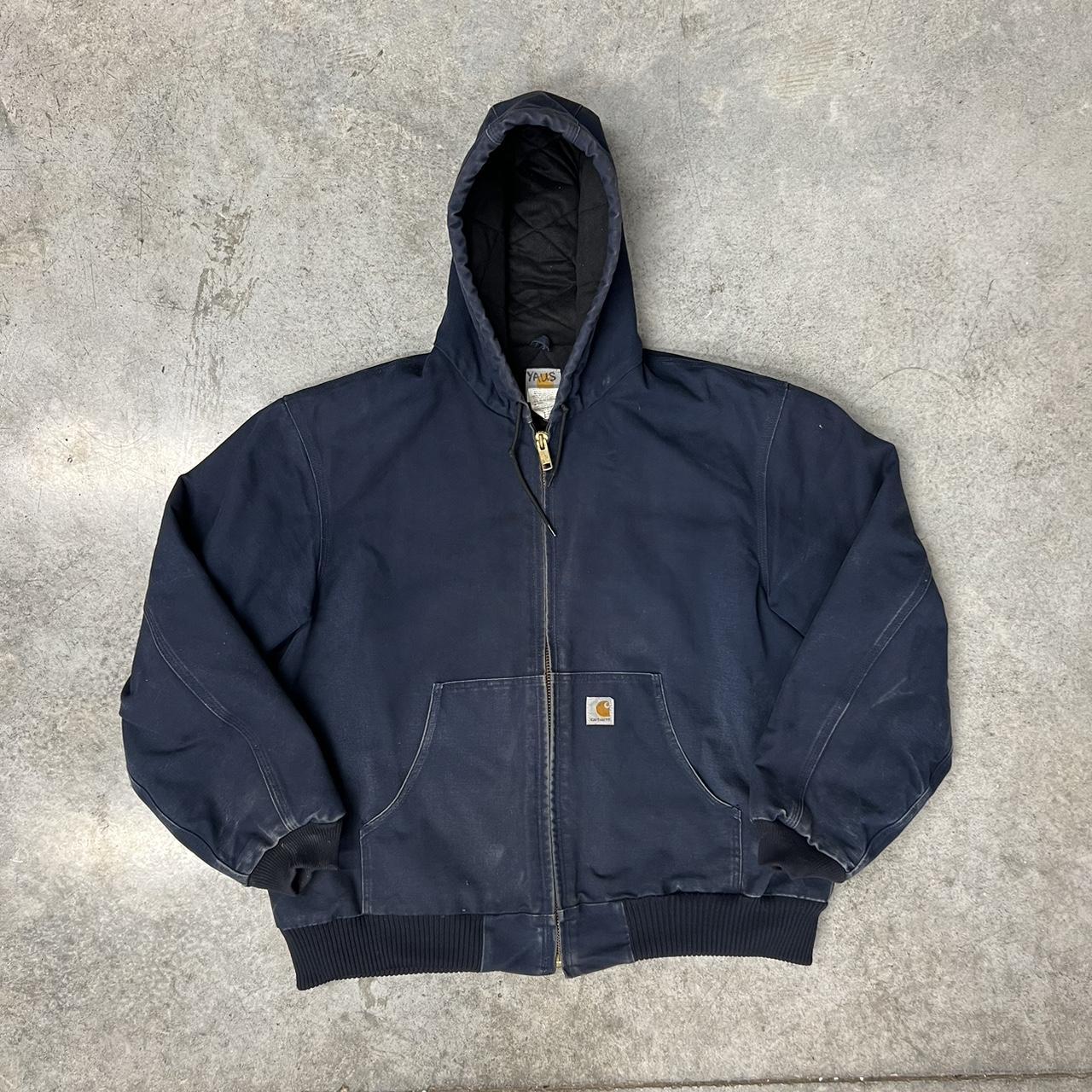 Vintage Carhartt Jacket Dark Navy Perfect Amount... - Depop