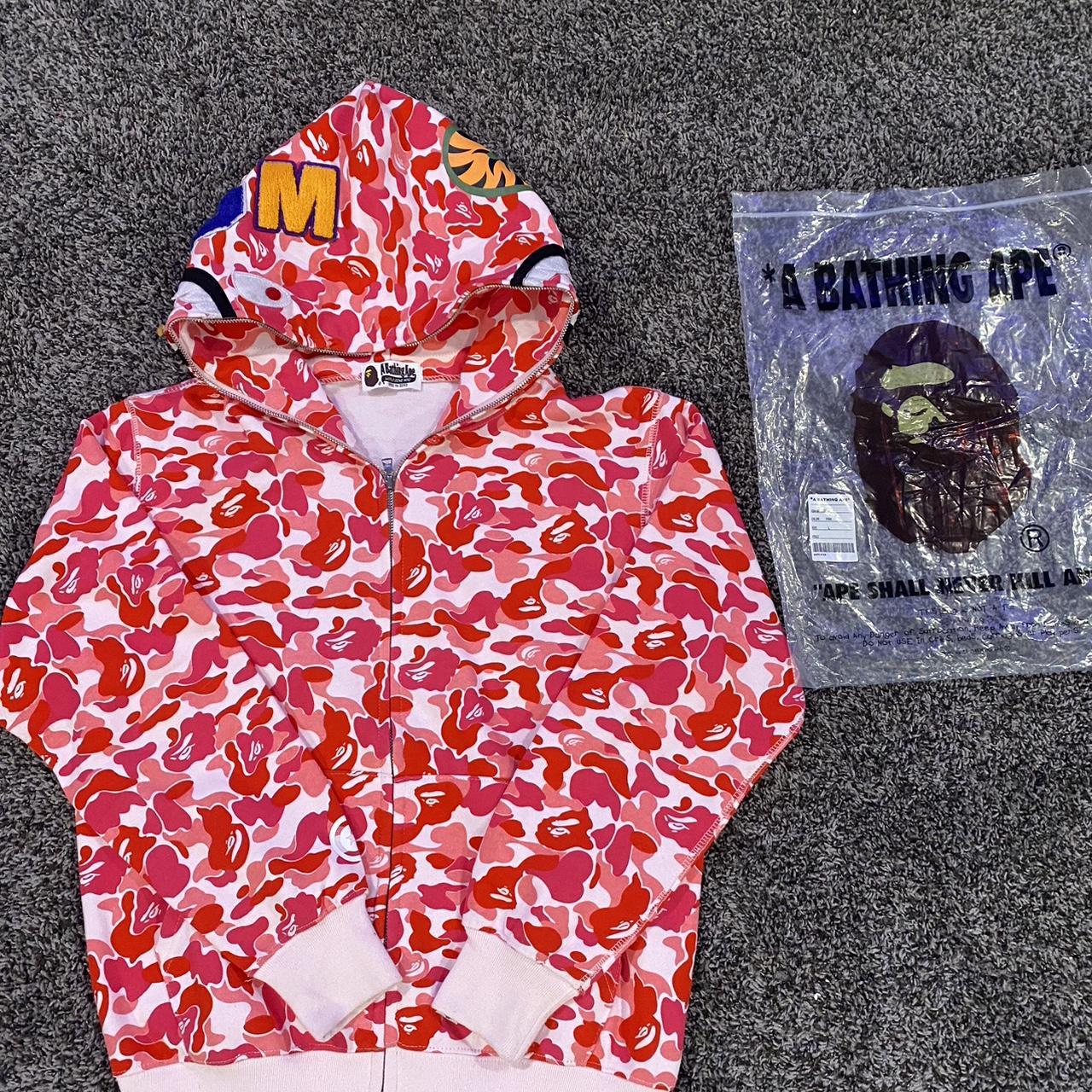 Bape abc camo tiger cheap full zip hoodie pink