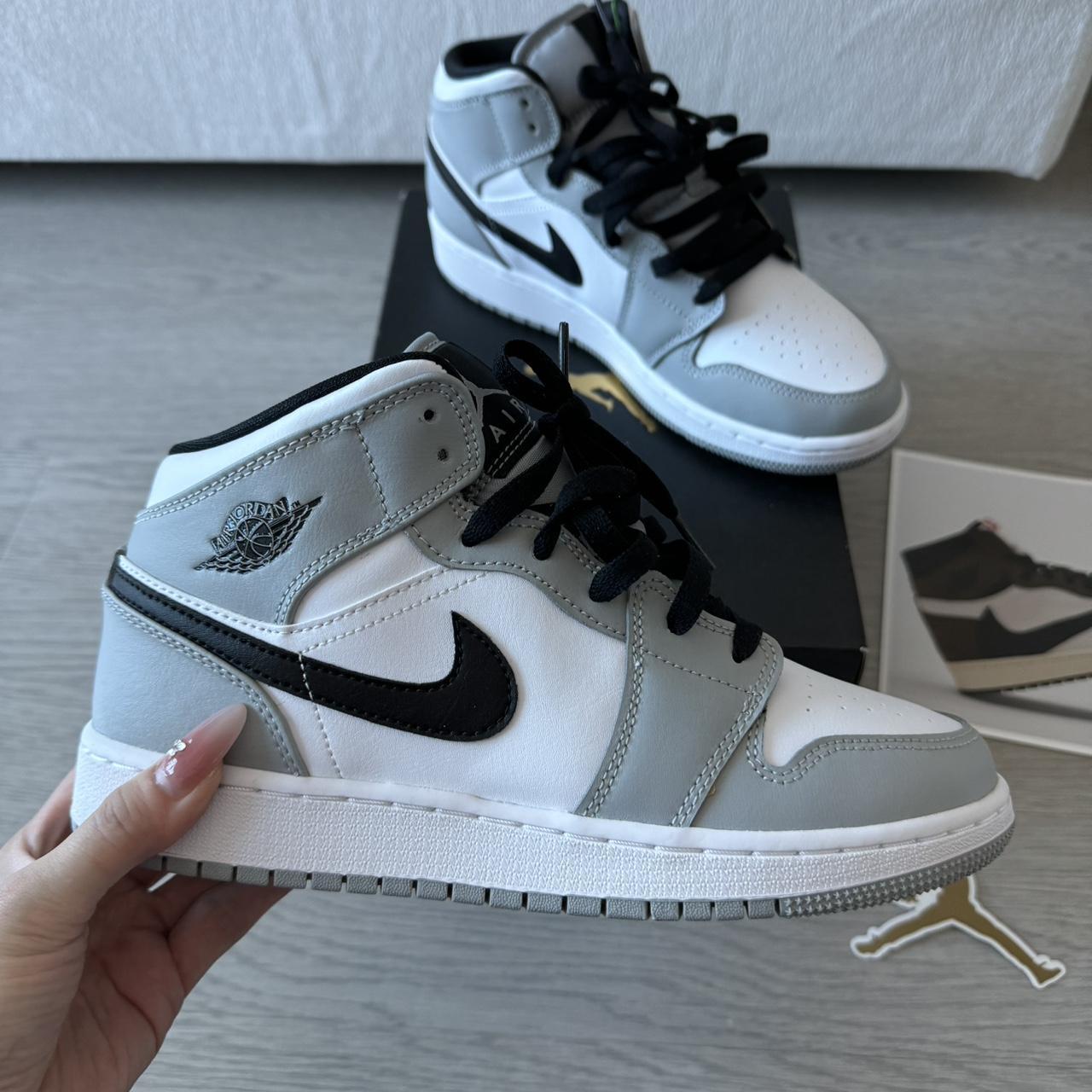 Air Jordan Mid Light Smoke Grey Sneakers Depop