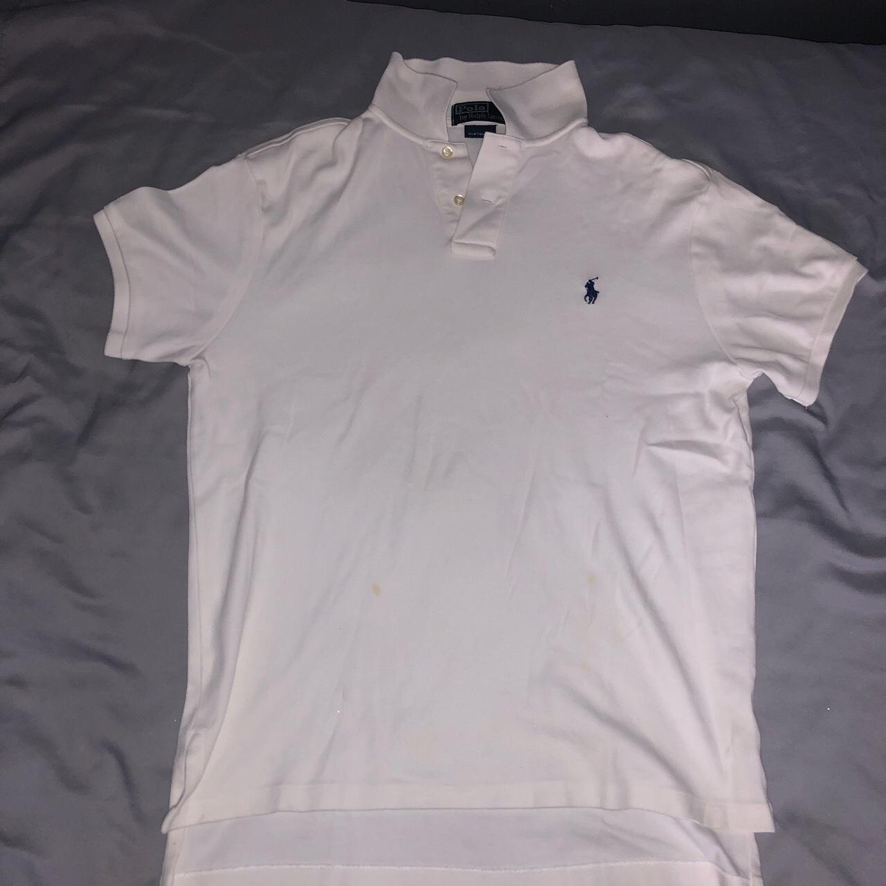 Polo White Collar Shirt Size Medium - Depop