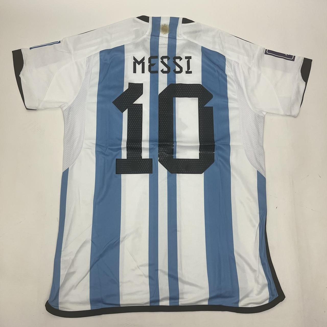 Argentina Away Soccer Jersey Messi #10 World Cup - Depop