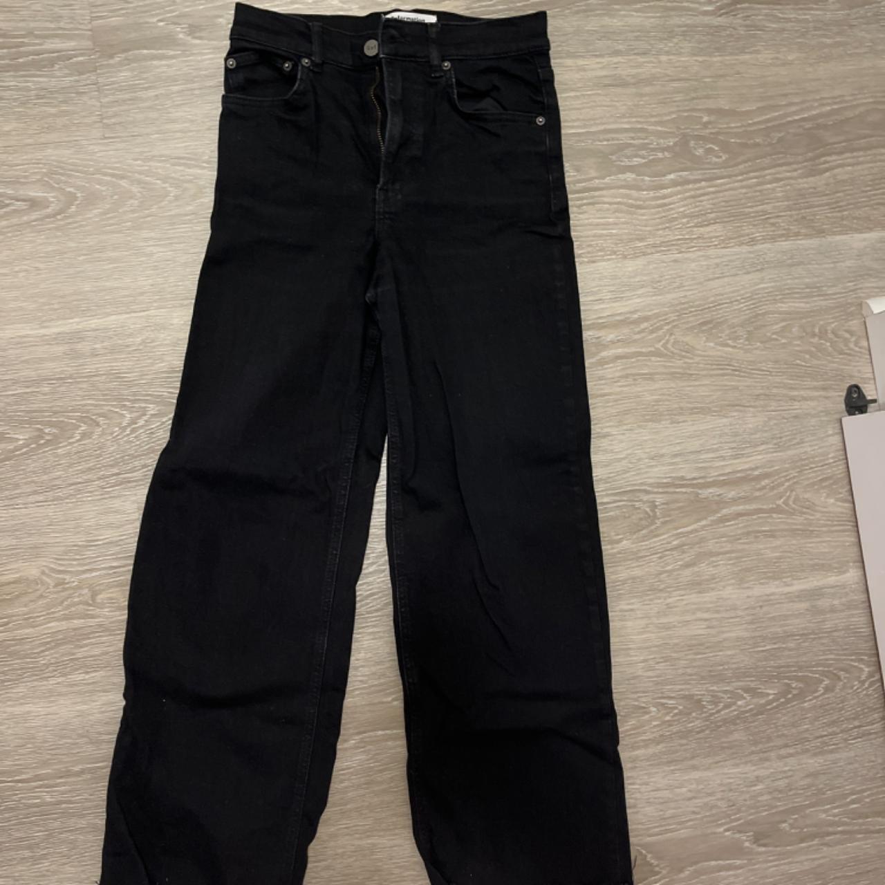 Reformation wide leg black jeans size 25 - Depop