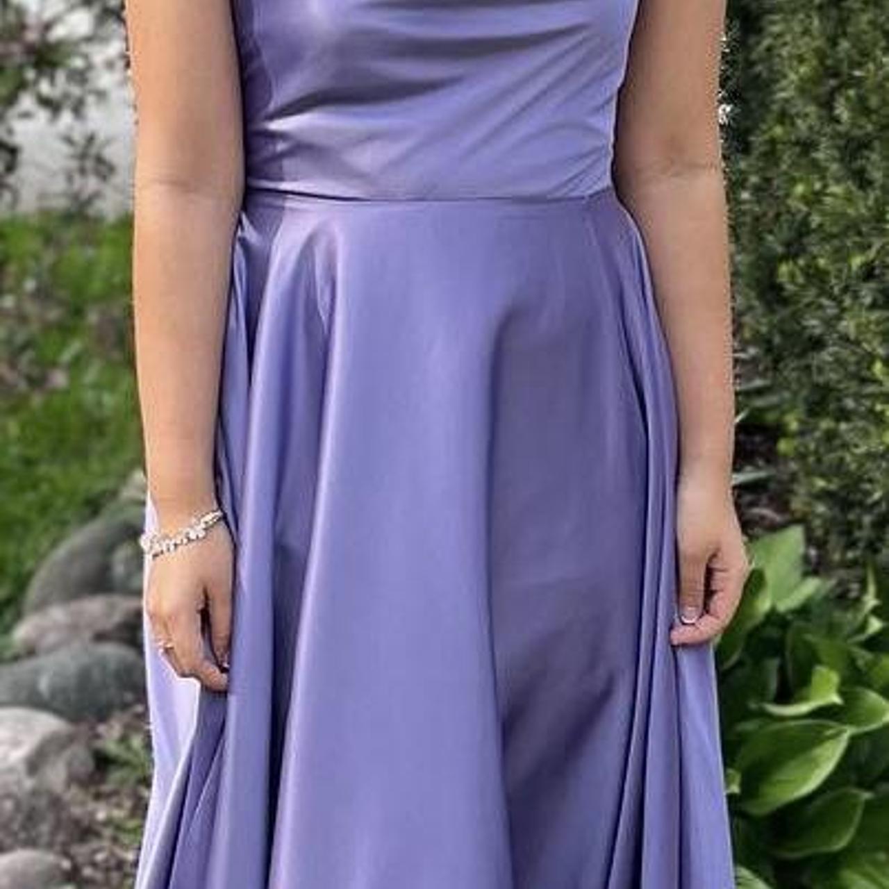 Macy's purple store formal dress