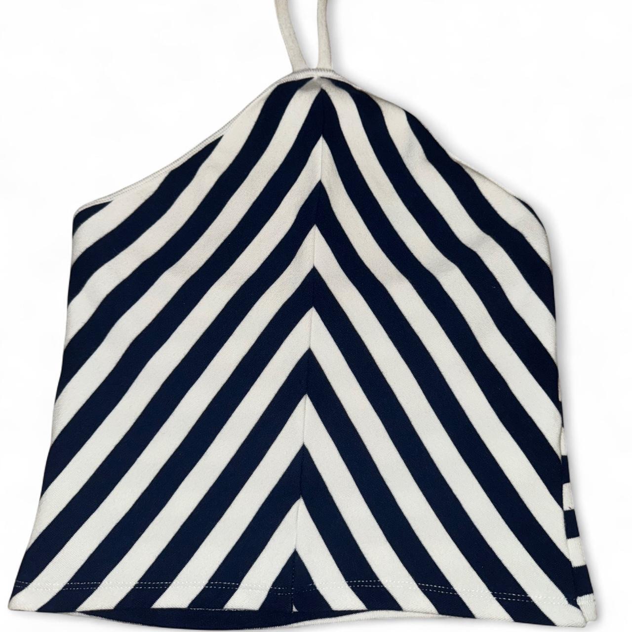 Navy and white striped Zara top #stripes #zara It’s... | Depop