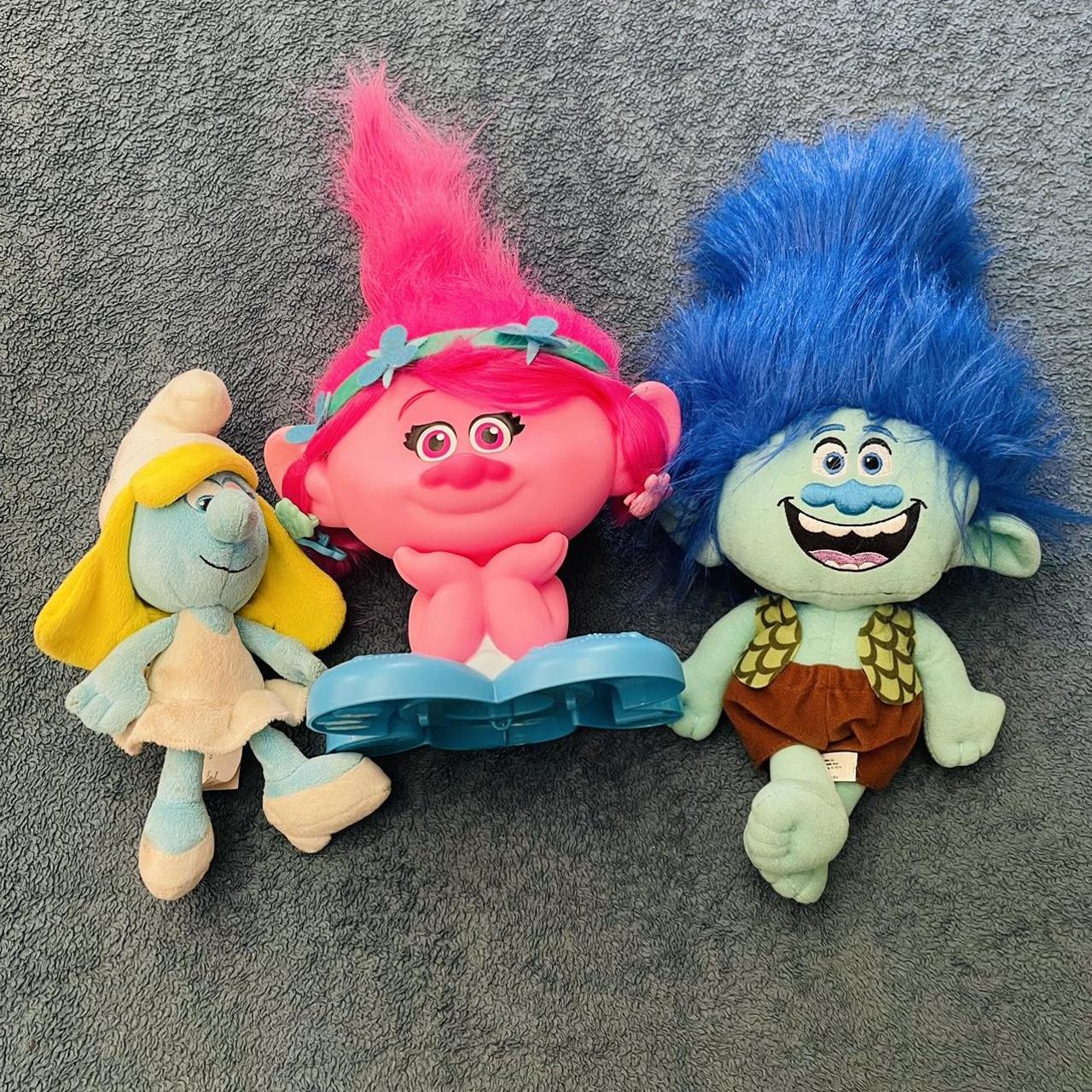 All three Smurfs together. The pink and Blue are... - Depop