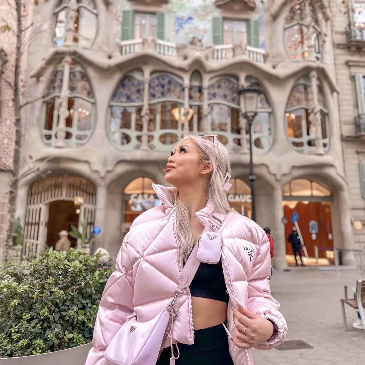 Pink nylon Prada jacket. Worn one season. Super | Depop