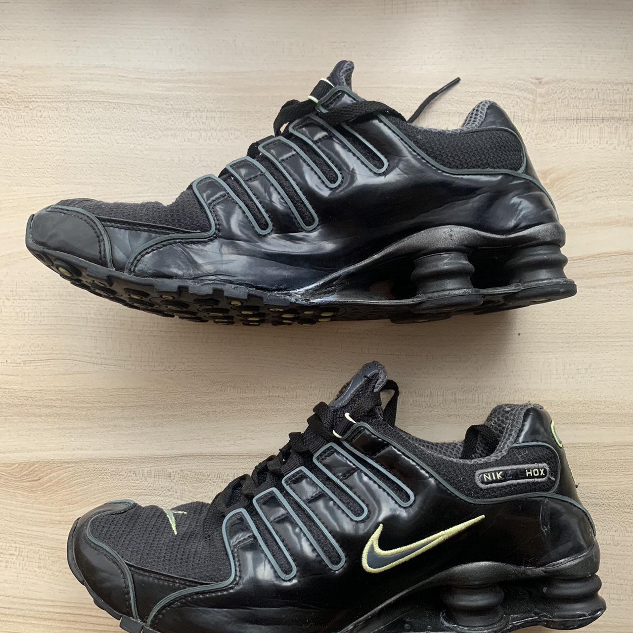 Nike shox nz premium size 9 uk 2005 black. Depop