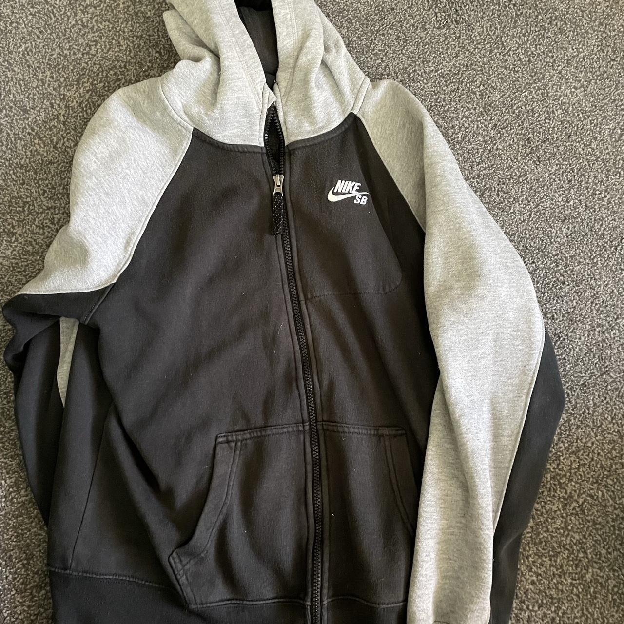 Nike zip tracksuit top with hood 13-15 year old... - Depop