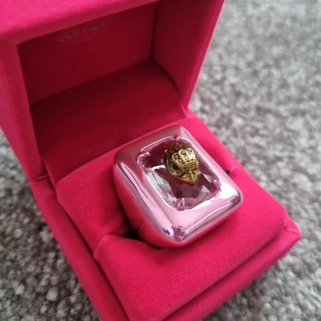 KURT GEIGER LONDON Pink Rectangle Ring Size S /... - Depop