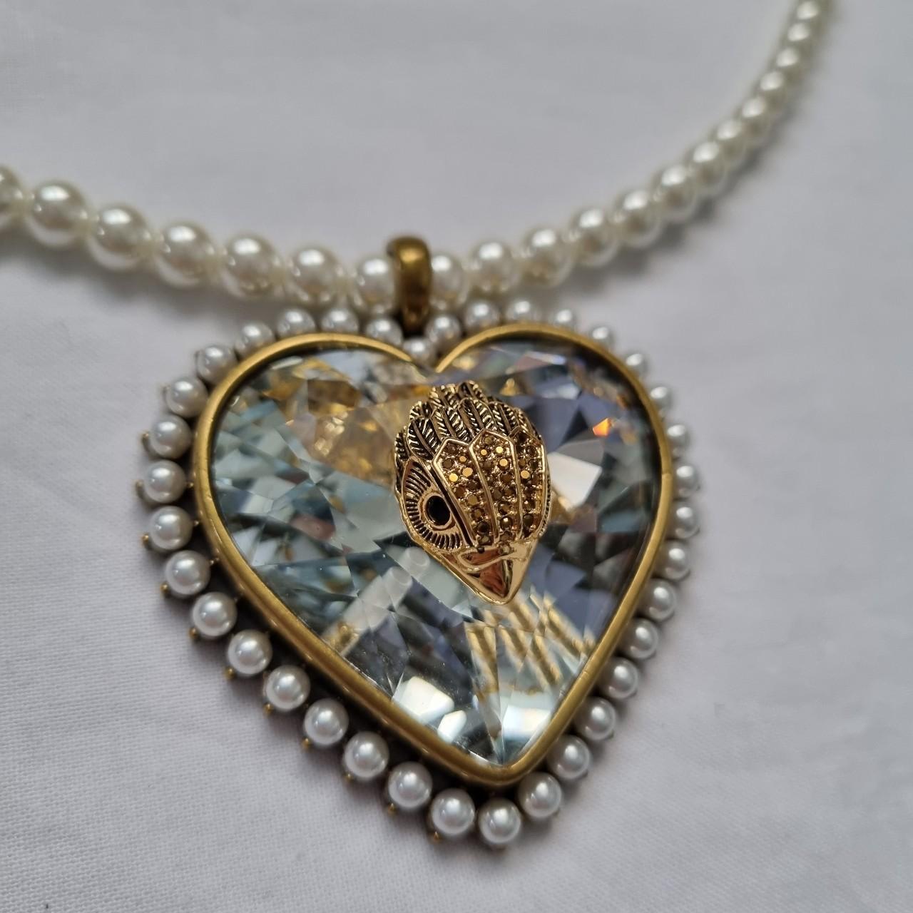 KURT GEIGER LONDON Large Heart Pearl Necklace The... - Depop