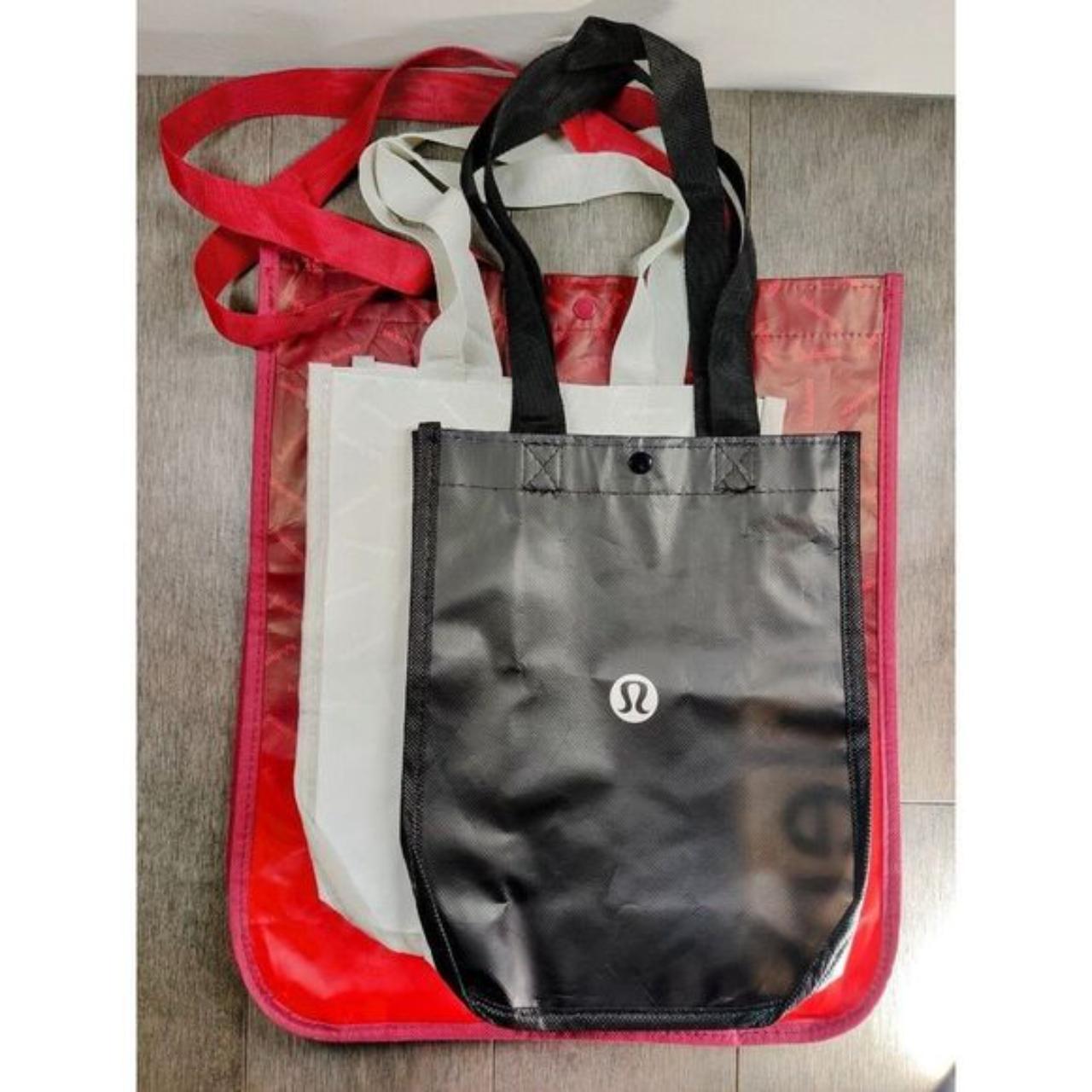 Red and white reusable lululemon tote SHIPS FREE - Depop