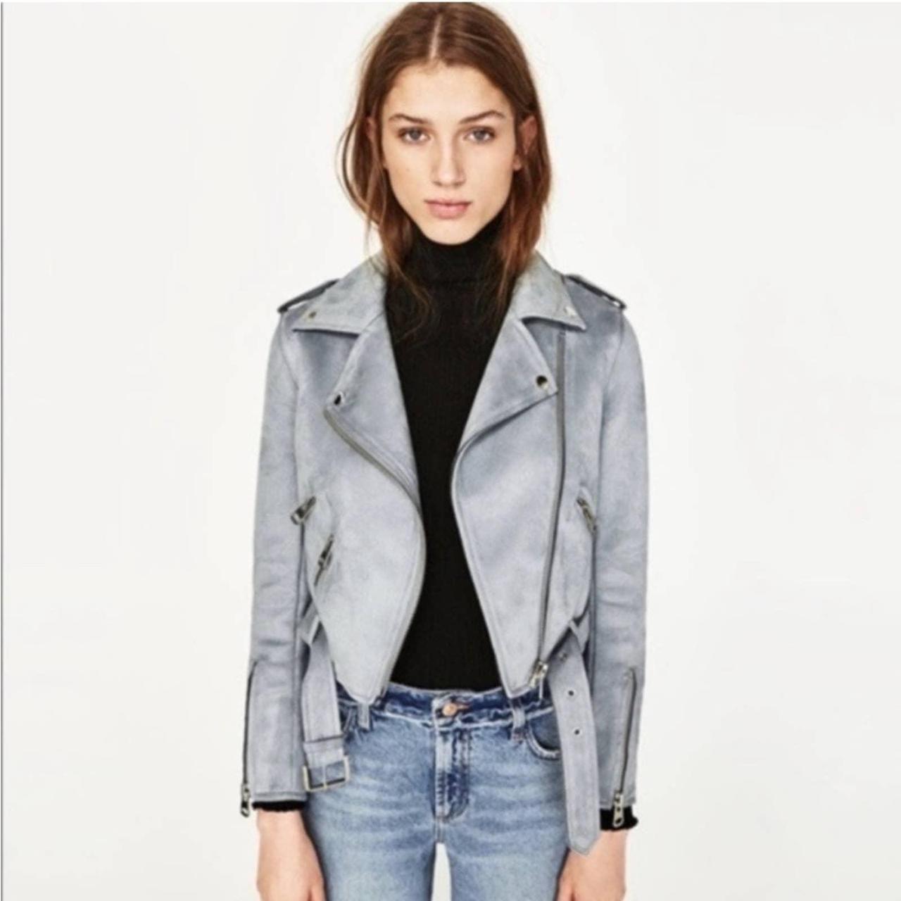 Zara blue suede top jacket