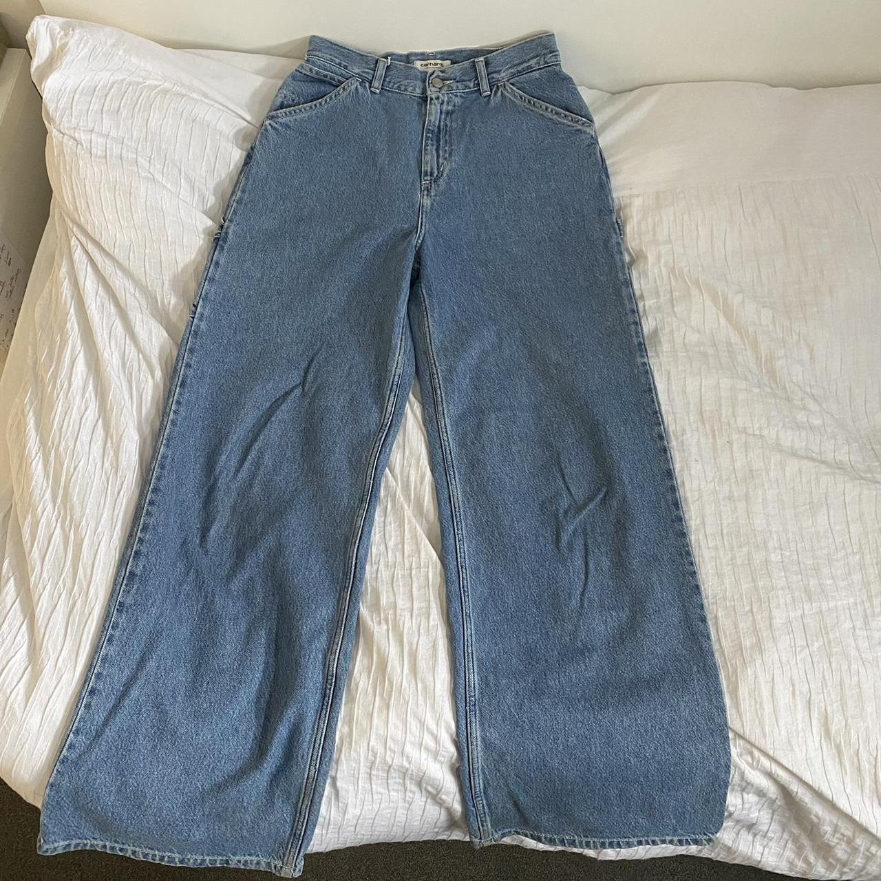 carhartt w jens pant jeans perfect condition high... - Depop