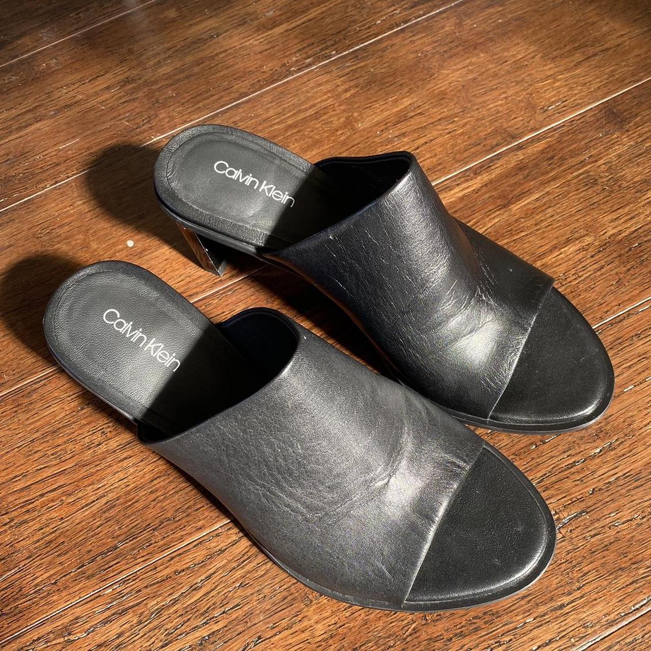 Calvin klein mules black on sale