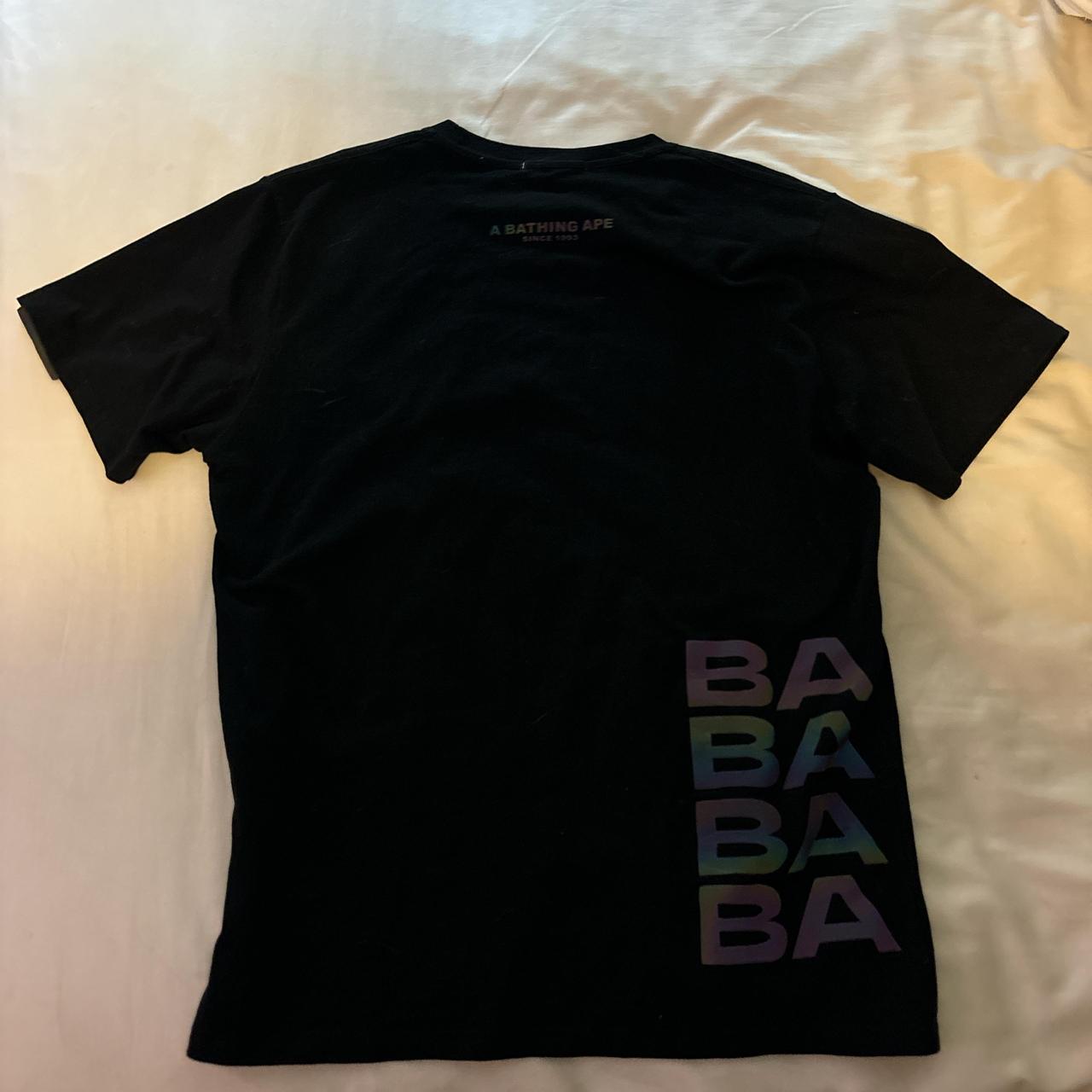 Black reflective bape tee Depop