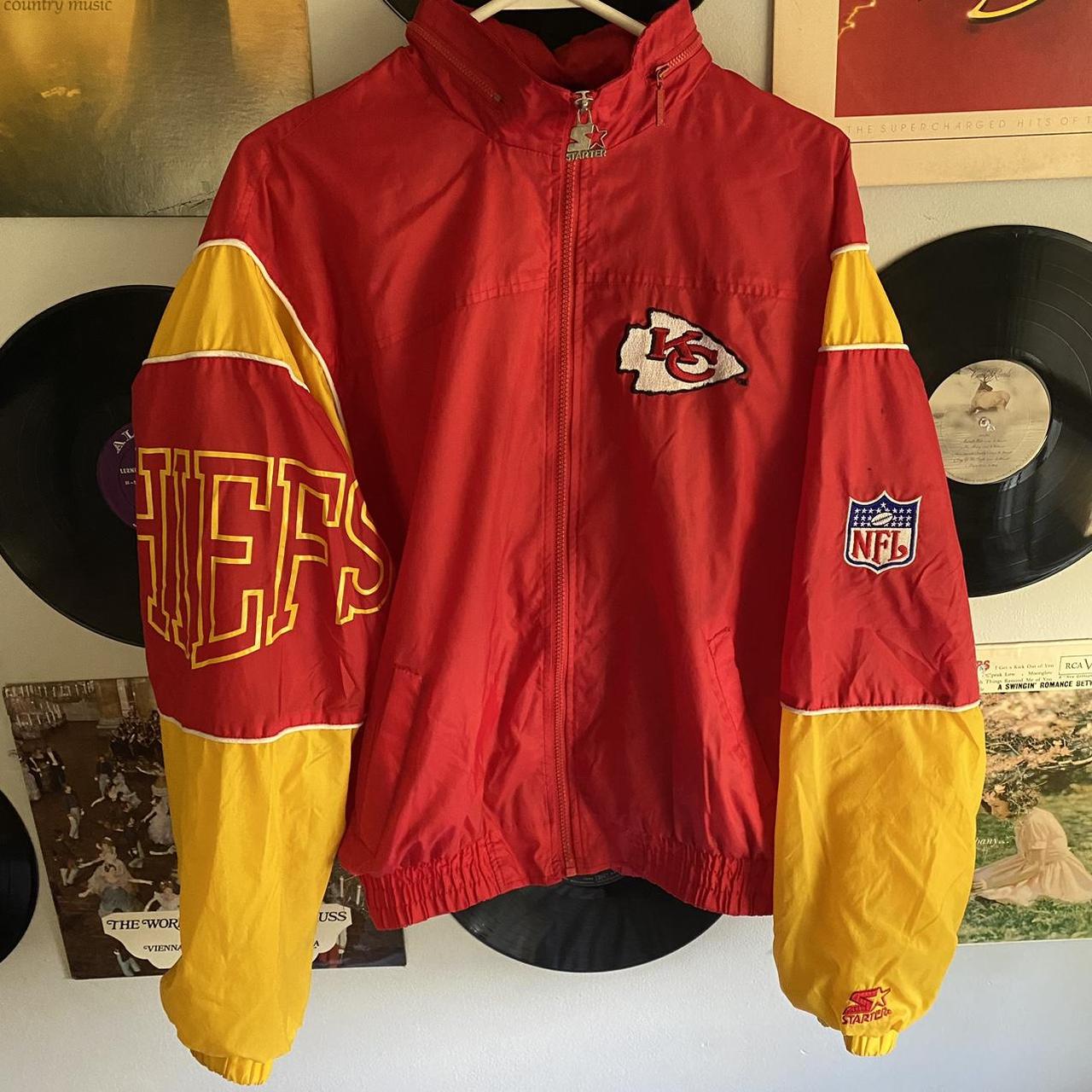 Vintage Kansas City Chiefs Pro Player NFL Leather Jacket Size L