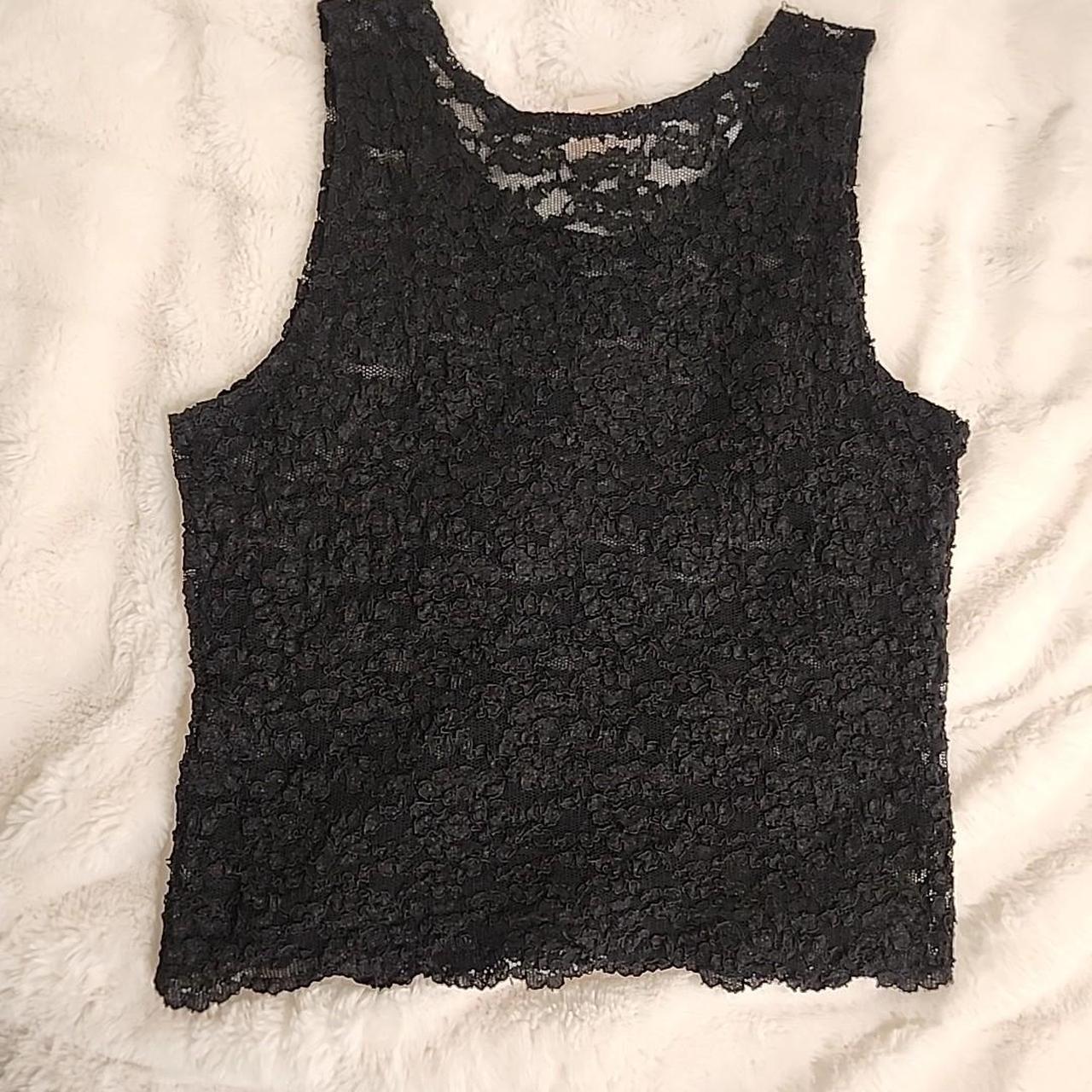 Vintage Victoria Secret Black Lace Top S/M •gold... - Depop