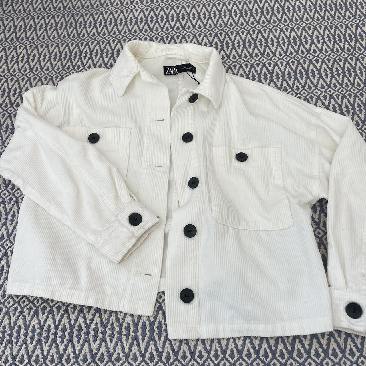 zara white corduroy jacket never worn size small Depop