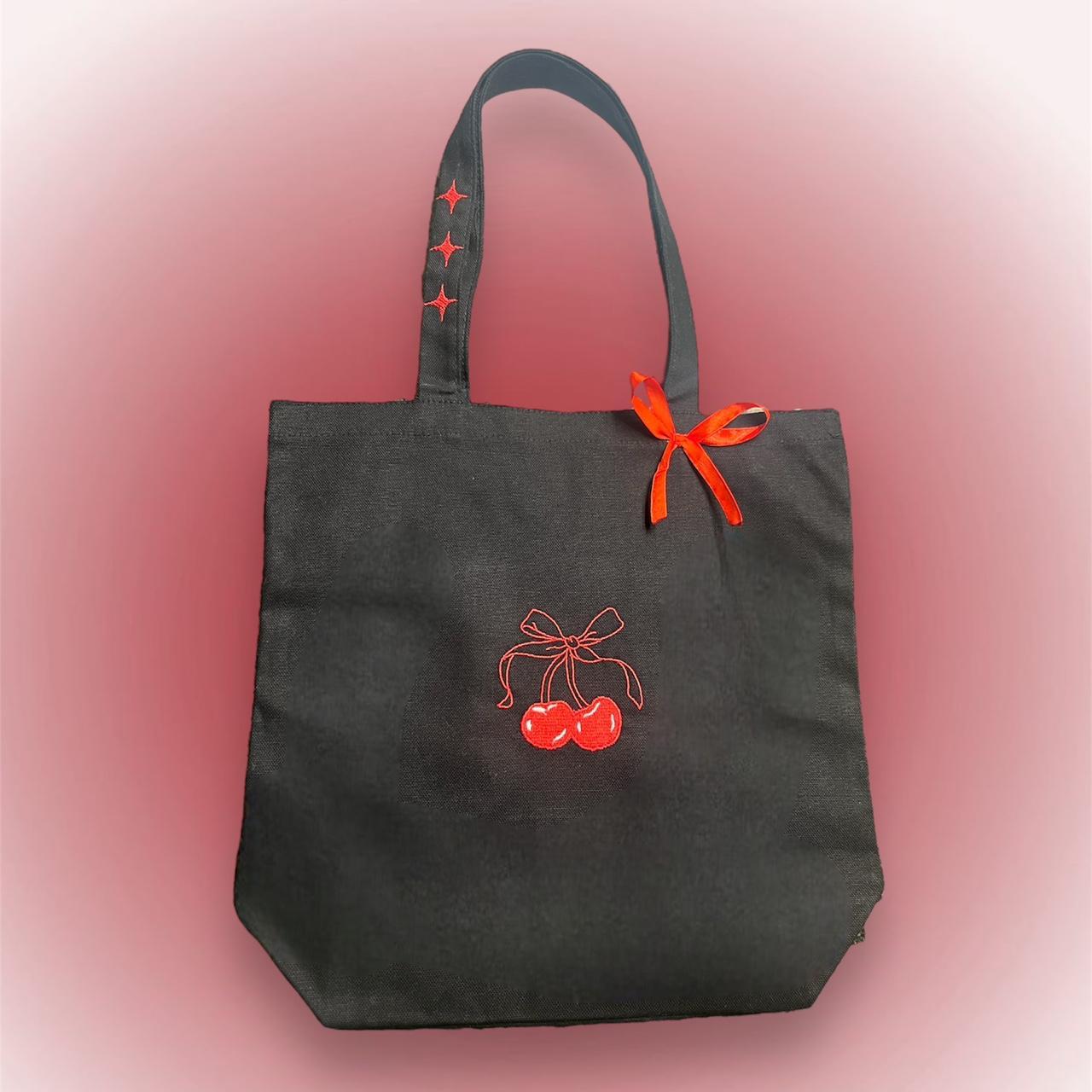 🔥END OF SUMMER SALE 🔥 🍒cherry ribbon tote🍒 ೃ⁀ ... - Depop