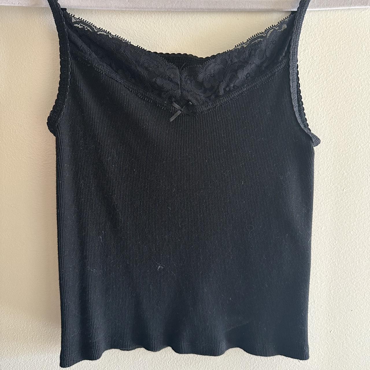 Small brandy black Lacey tank top! Like dark... - Depop