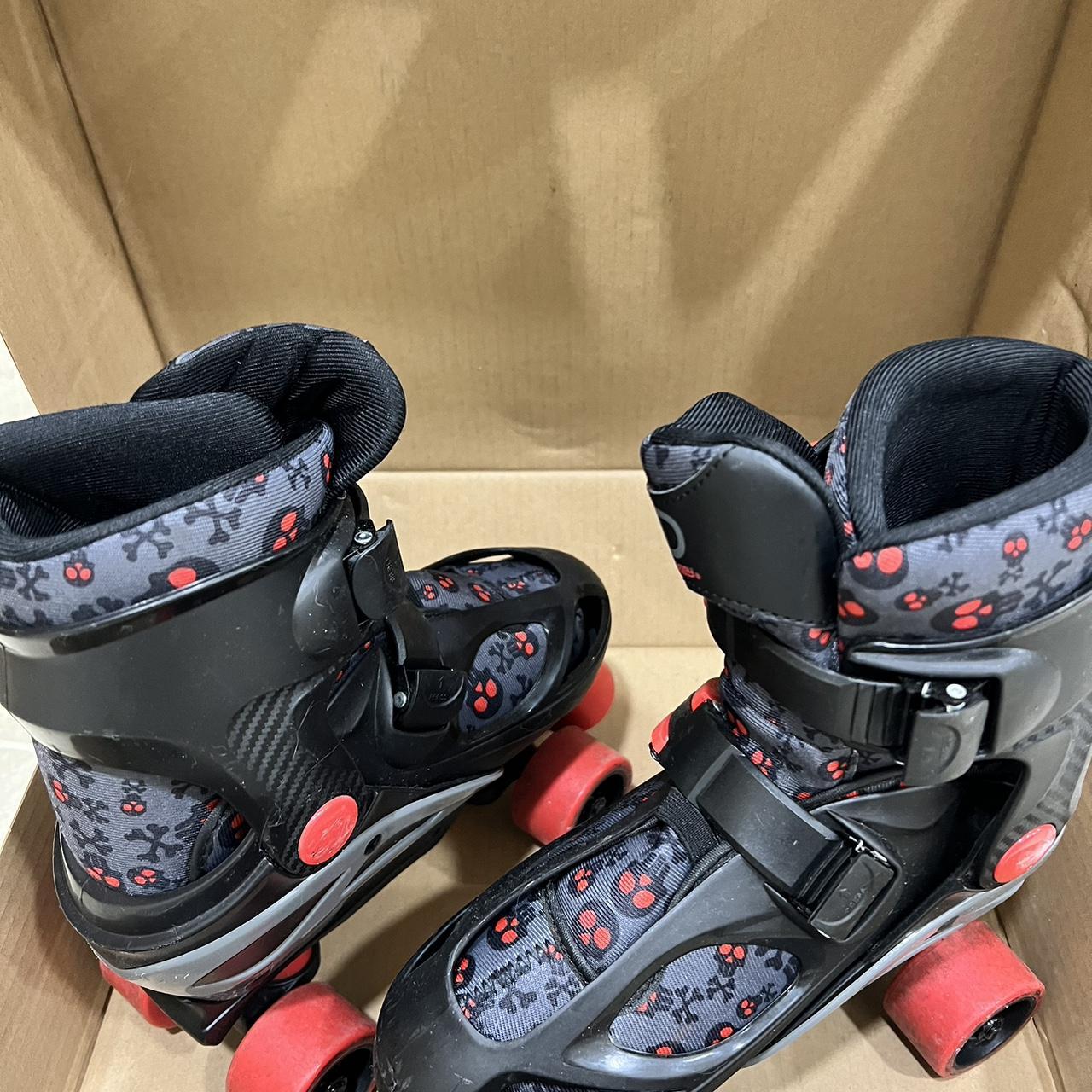 Black and red roller skates size 3-5 - Depop