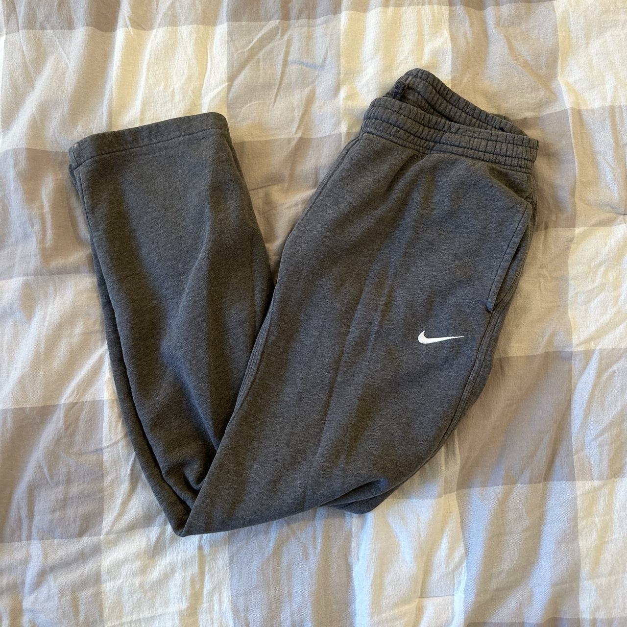 Gray Nike Swoosh Sweats (Size: Medium) Flaws:... - Depop
